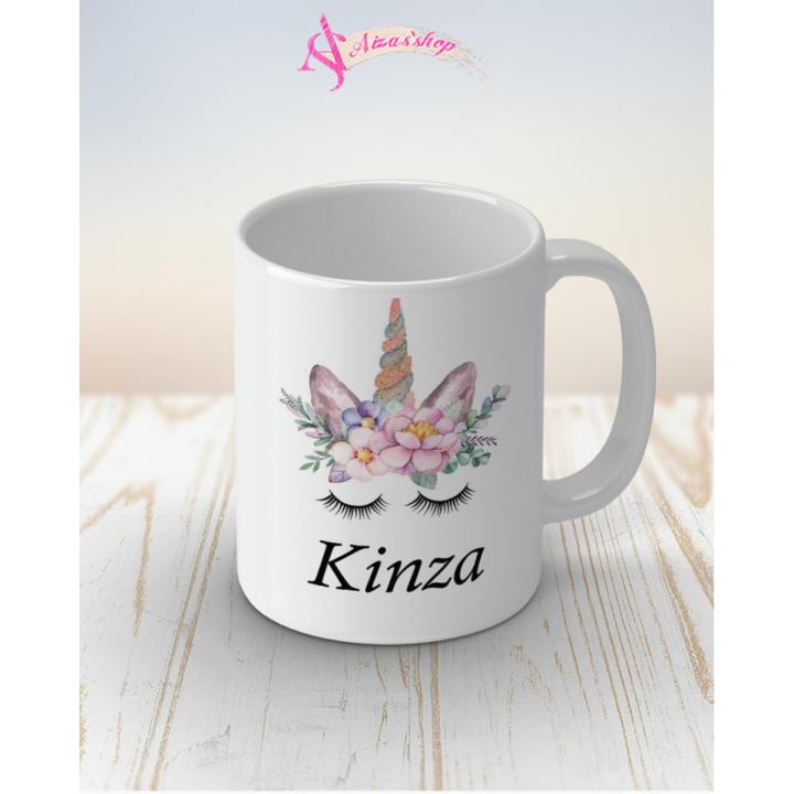 Kinza name unicorn mug