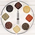 1 Pc Salt and Pepper Grinder, Stainless Steel Push Button Grinder Modern Design Thumb Grinder, for Black Pepper, Sea Salt and Himalayan Salt, Spice and Salt (Silver). 