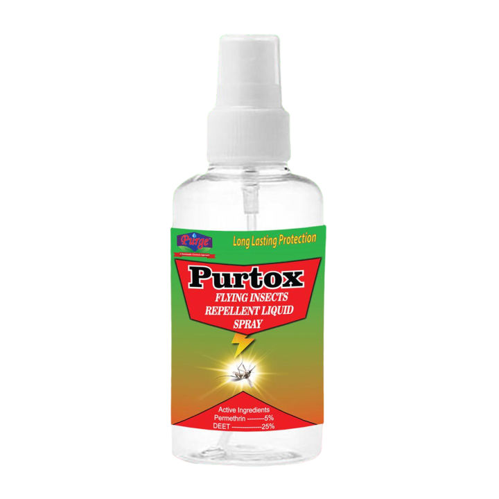 Purge Purtox Insects Repellent Spray 120ml - Premium Permethrin(5%), DEET(25%) Clothing Insect Repellent spray - Safe on Skin