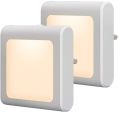Dimmable Night Light, Emotionlite LED Nightlights Plug in Wall, Stepless Dimming, Brightness Adjustable for Kids, Baby, Bedroom, Bathroom, Hallway, Stair, Kitchen, Corridor, Warm White, 2 Pack [Energy Class A+]. 