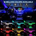 Car LED Interior Atmosphere Lights Universal RGB Ambient Light Optic Fiber APP Music Control Auto Decorative Neon Lamp. 
