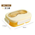 3 compartments Snap Lock  Bento  Lunch Box: Sealed & Leak-Proof with cutlery. 