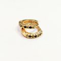 Solid Gold-Plated Fancy Zirqonia TINY Nosring with Stones, Small Nose Ring Jewelry for Girls/Womens, NoseClip for girls, Small Hoop Earrings (1Pc). 