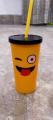 top trending emoji glass with straw for children | new design plastic Juice Glass with straw | Best birthday Gift. 