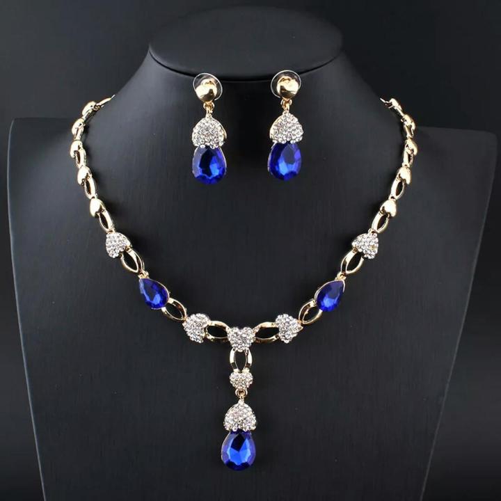 Jewelry set blue crystal-imported-zirconia-jewellery set