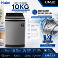 Haier 10kg Fully Automatic Top Load Washing Machine HWM100-826S6 | Quick Wash | Glass Lid | 10 Years Motor Warranty. 