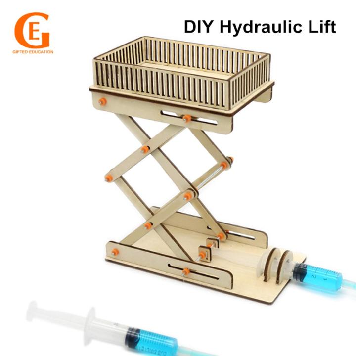 GIFTED EDUCATION Kids DIY Hydraulic Lift Table Model Physics School Projects Science Toys Educational Experiment Kit