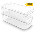 Fast Forward Fridge Organizer  (Pack of 2)  Refrigerator Organizer Bins for Freezers, Countertops, and Cabinets | Pantry Organization in Small, Medium & Large Sizes. 