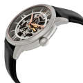 Fossil Townsman Black Leather Strap Silver Dial Automatic Watch for Gents - ME3041. 