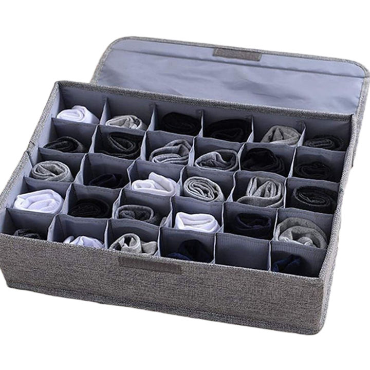 Underwear Socks Storage Organizer with Lids Foldable Closet Drawer ...
