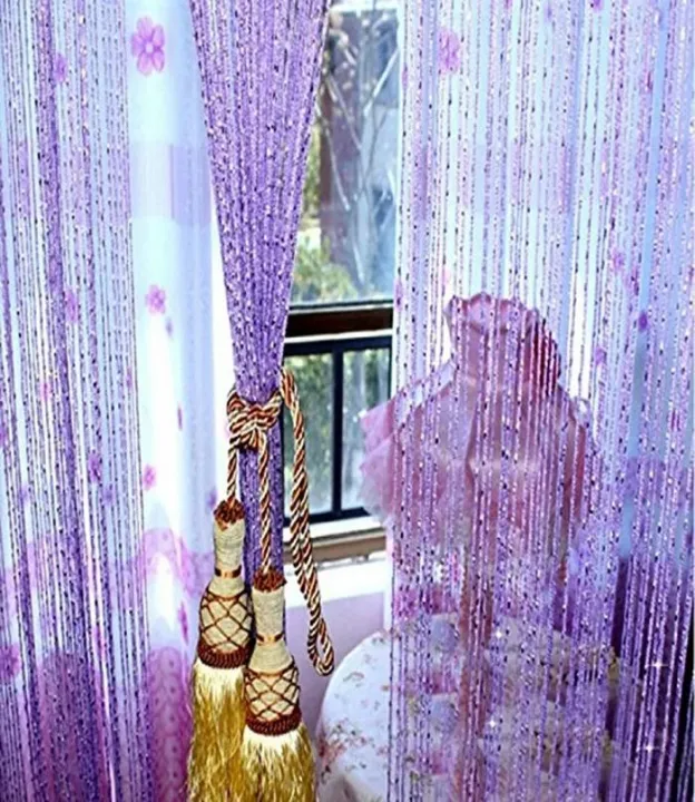 purpel%20Silk%20Tassel%20Window%20Tube%20Curtains%20-%20Image%203