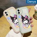 dienya For Xiaomi Redmi Note 8 Note 8T Case Cartoon Kuromi New Design Colorful Pattern Lovely Cream Wave Border Shockproof Phone Cases Creative Camera Clear Casing Simple Protective Cover. 