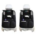 Car Back Seat Organizer PU Leather Car Back Seat Organizer Multifunctional Car Back Seat Storage with Tissue Box,Bottle, Tablet, and Umbrella Holder Pockets. 