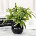 36cm 3 Heads Artificial Palm Tree Plastic Bamboo Branch Tropical Potted Plants Grass For Home Desktop Plant Wall Decoration. 