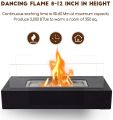 Firefriend DF6500 Biofireplace with Stainless Steel Burner,Glass Panels,Flame Extinguisher,Rectangular,Bioethanol Black. 
