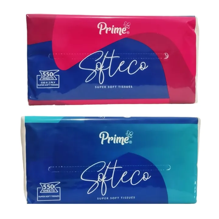 Prime Soft Prime Softco Super Soft Tissues - 2 Ply, 550 Sheets Per Pack | Ultra ...