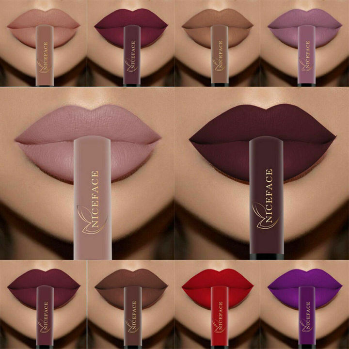 【2024】 NICEFACE 34 Color Lip Gloss Waterproof Nude Matte Liquid Lipstick Moisturizing Long Lasting Lipgloss Lip Makeup Beauty Cosmetics