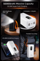 Qtech Q140 Power Bank 50000mAh Fast Charging  22.5W 5 Output Heavy Backup  Best for Load Shedding Travel Long Use. 