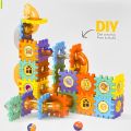 Building Block Set for Boys Girls, 125Pcs DIY Creative Pipeline Rolling Ball Building Blocks Marble Ball Run Drop Set Creative Puzzle Construction Set with balls Different Shape Game for Kids Boys and Girls. 