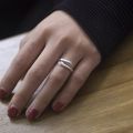 Loving Couple Hug Rings - Adjustable Retro Style For Men/Women - Silver/Golden Trendy New Arrival. 