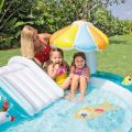2.03m X 1.73m X 89cm Children's Paddling Pool With Slide Crocodile Inflatable Swimming Pool. 