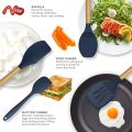12 Pcs Silicone Cooking Utensils Kitchen Utensil Set Heat Resistant Non-Toxic BPA Free Spatula Set with Turner Tongs,Spoon,Brush,Whisk-Wooden Handles Kitchen Gadgets Tools Set for Nonstick Cookware. 