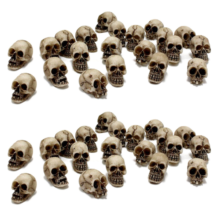 40Piece Skulls Human Head Skull Realistic Skeleton Skulls for Halloween Table Decor