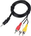 3.5mm TRRS Male to 3 RCA Male Cable Plug Stereo Extension Splitter Cord Camcorder Audio Video A/V AUX Lead. 