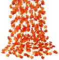 2.4m Artificial Maple Leaf String Autumn Home Decoration Leaves Garland Artificial Maple Leaves Vine Home Garden Decorations. 