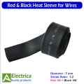 7mm Red and Black Heat Shrink Tube Shrinkable Wrap Sleeve For Electrical Wires and Cables 1M Red & 1M Black by Electrica. 