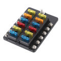 Fuse Box Replacement 12-Way Blade Block Holder With LED. 