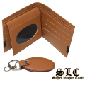 Leather Wallet and keychain Gift Set with customized name engraving ( Cow Leather ) * Super Leather Craft *. 