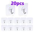 Pack of 20- Magic Hook Without Nails Transparent Strong Sticky Heavy Magic Wall Hook Reusable Adhesive Hooks Suction Cup Hook Hanger Strong Vacuum Holder For Wall Door Bathroom Kit. 