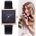 Women's top brand square wristwatch, contracted leatherwristwatches, women's quartz watch. 