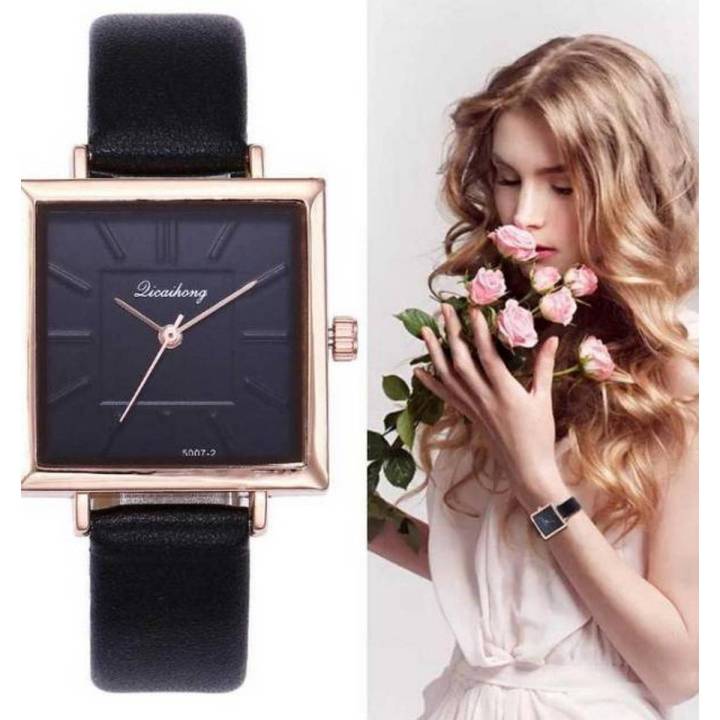 Women's top brand square wristwatch, contracted leatherwristwatches, women's quartz watch