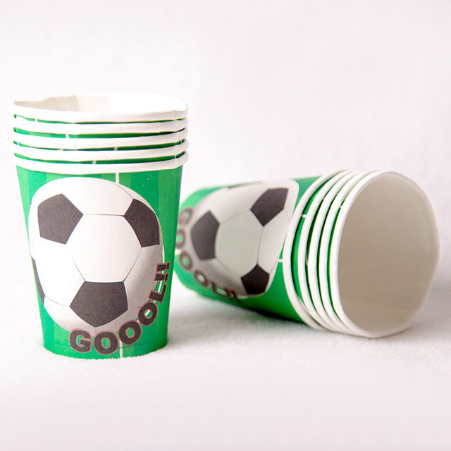 FOOTBALL THEME CUPS PACK OF 10 PAPER CUPS