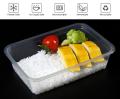 Pack of 20 - 750 ML. Microwave Disposable Food Storage Boxes - Clear Transparent Plastic. 