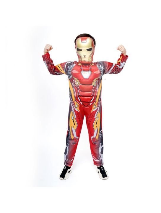 Iron Man Costume For Kids With Hard Mask Avenger Character Ironman Dress