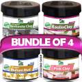 Bundle of 4 Clay Mask Fine Powder  Bentonite Clay  Multani Mitti Powder  Kaolin Clay  Pink Clay 100% Natural. 