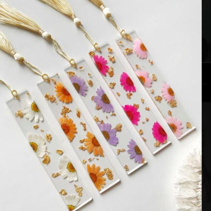 resin flower bookmark