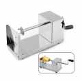 Manual Stainless Steel Dishwasher Safe Potato Chips Slicer Spiral Twister Vegetable Cutter-Silver. 