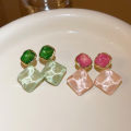 New 2025 Fashion Crystal Sparkling Earrings for Women Girl Square Earing Ins Accessories New. 