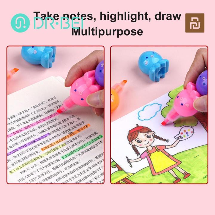DR BEI Highlighter Pen Heart Bear Hand Account Highlighter Drawing Pen