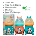 2376 Baby Glass Feeders Bottle wide Neck Teat Imported Baby Glass Feeder Bottle for Kids. 
