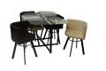 Space Saving Dining table Off-White Brown 36*54 – 6 Person. 