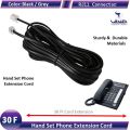 30FT Landline Telephone Set Extension Cord Cable, Landline Phone Line Wire with RJ11 6P4C Plugs, Includes Cable Clips - Black. 