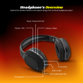 FunBug Wireless Bluetooth RGB Headphones with Built-in Microphone - Wire Less & Wired Stereo Gaming Headset Headband with Noise Cancelling Microphone - Earphones Gift for Android Mobile iPhone, PC, Laptop, Tablet, Pubg with Memory Card & AUX input - Black. 
