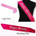 Happy Birthday Girl Satin Ribbon Sash For Party Decoration Supplies. 