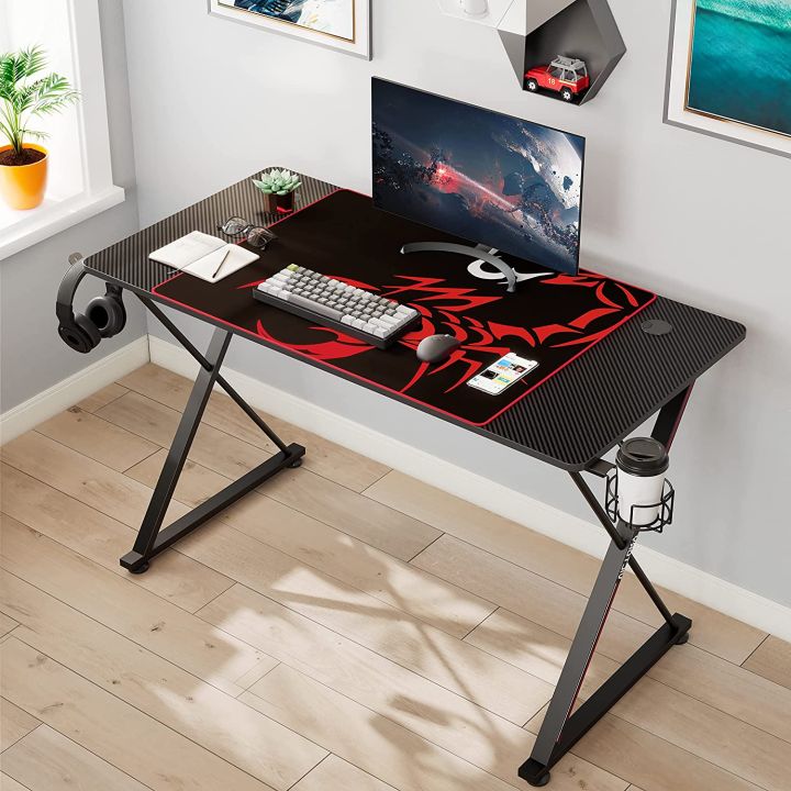 Gaming%20Desk%2047%20Inch,PC%20Gaming%20Table,%20X%20Shaped%20Gaming%20Computer%20Desk%20%20Home%20Office%20Desk%20with%20Cup%20Holder%20&%20Headphone%20Hook,Black%20(Customised)%20-%20Image%202