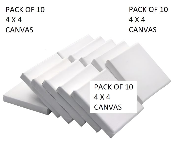 Pack of 10 mini Canvas broad size 4 x 4 best for Acrylic & Oil Paints primed canvas
